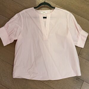 Frame The V Neck Popover Top            Color Azalea Multi